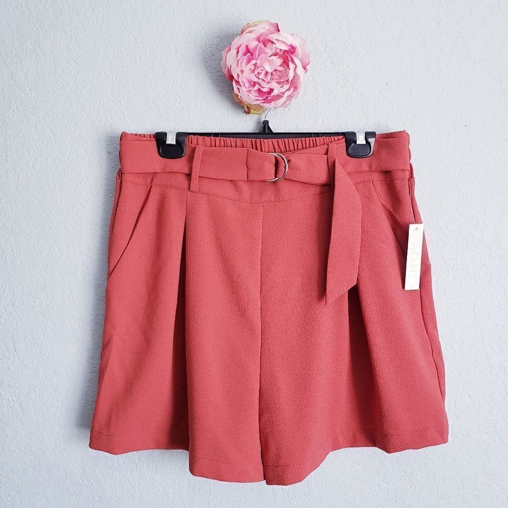 Abound Burnt Orange High Waisted Belted Pull On Shorts